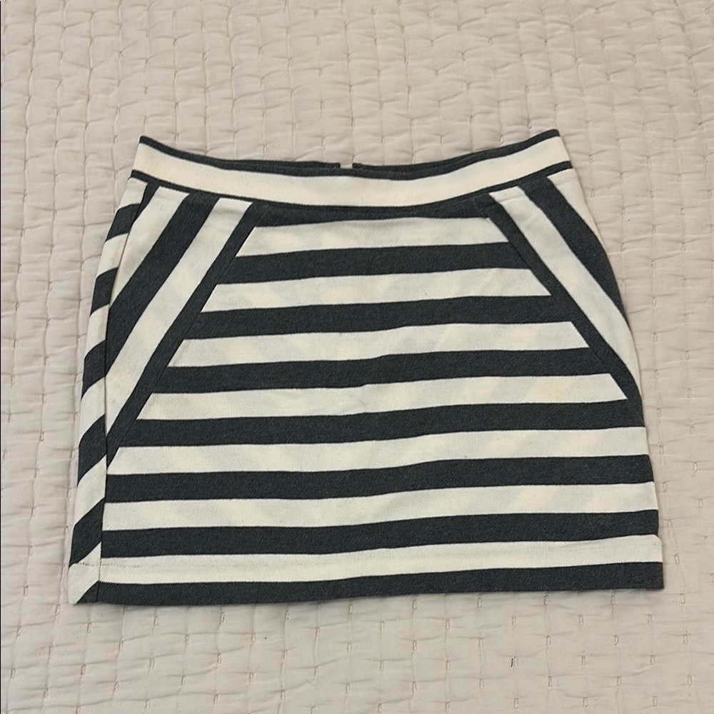 Striped Grey and White Women's Skirt
